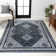 Dalyan Geometric Medallions Machine-Washable Navy/Light Gray Rug