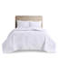 Couvre-lit réversible 3 pièces blanc - double / grand, rembourré, 2 taies décoratives, lavable à la machine-127222673-127222674
