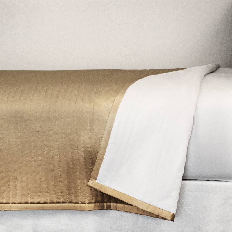 Charmeuse Channel Quilt Coverlet, King Coverlet, Sand