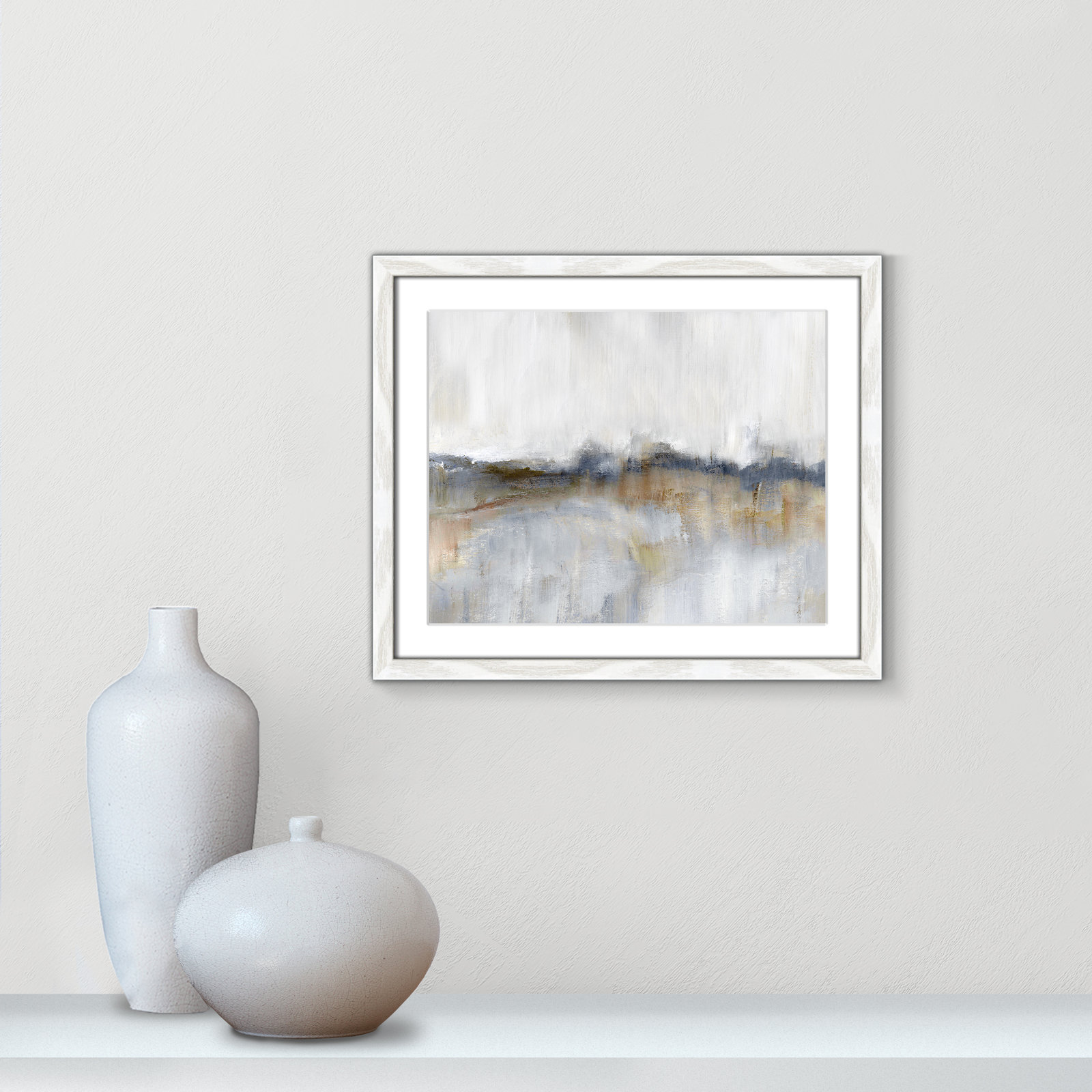 Autumnal Tide by Nan, 16" H x 19" W x 0.75" D, White Framed