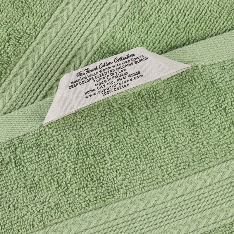 Ensemble de débarbouillettes écologiques à 100% en coton Ringspun Hannu 450 g / m² Hannu, Vert terrasse