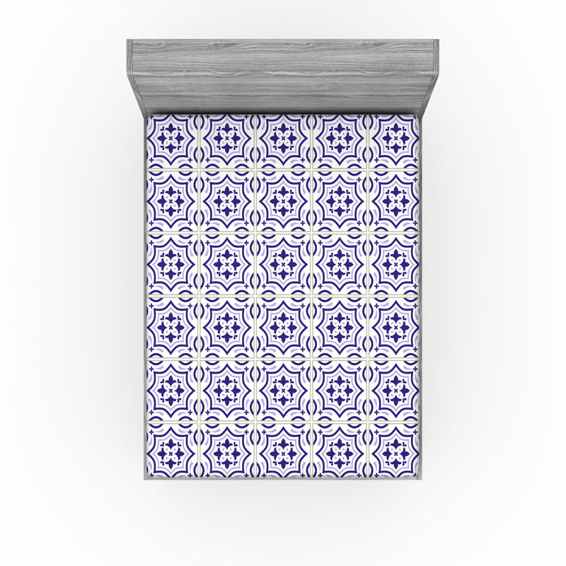 Drap-housse Ambesonne, paquet de 2, Violet / bleu / oriental gris, Drap-housse de taille très grand