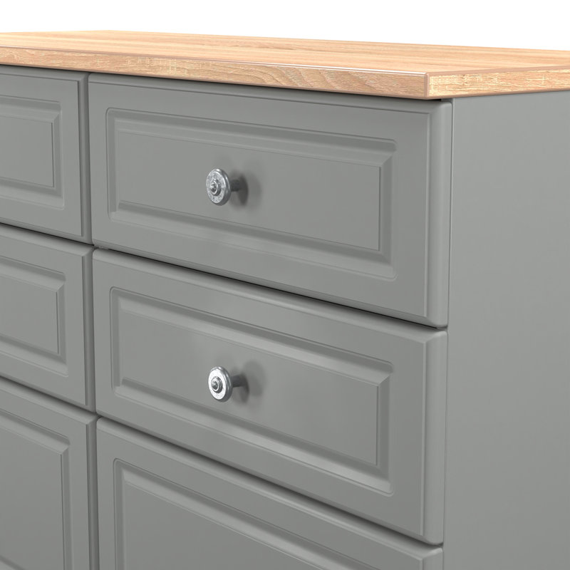 110cm W 6 - Drawer Chest of Drawers, Grey