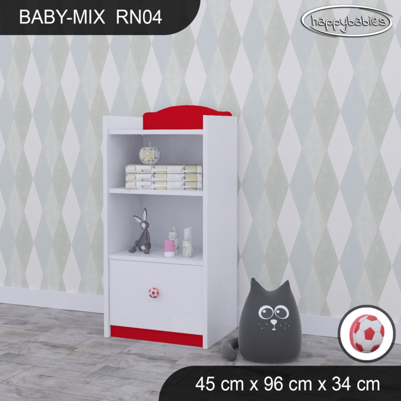 96cm H Kids Cube, 96cm H x 45cm W x 34cm D, White/Red/Red