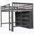 Loft Bed With  Open Storage Shelves And Built-In Ladder