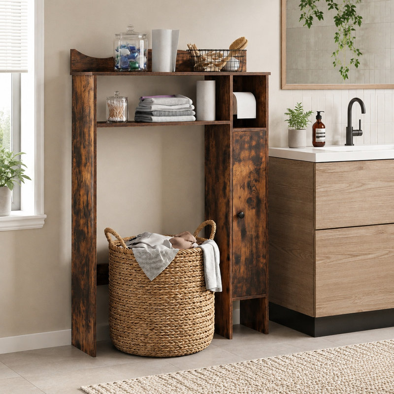 Freestanding Over the Toilet Storage, Rustic Brown
