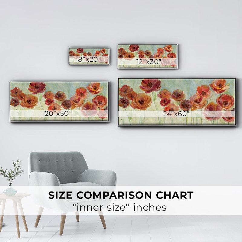 Meadow Poppies- Framed Canvas