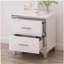 Table de chevet élégante avec poignée en métal, table de chevet à miroir avec 2 tiroirs pour chambre à coucher, salon, blanc Elegant