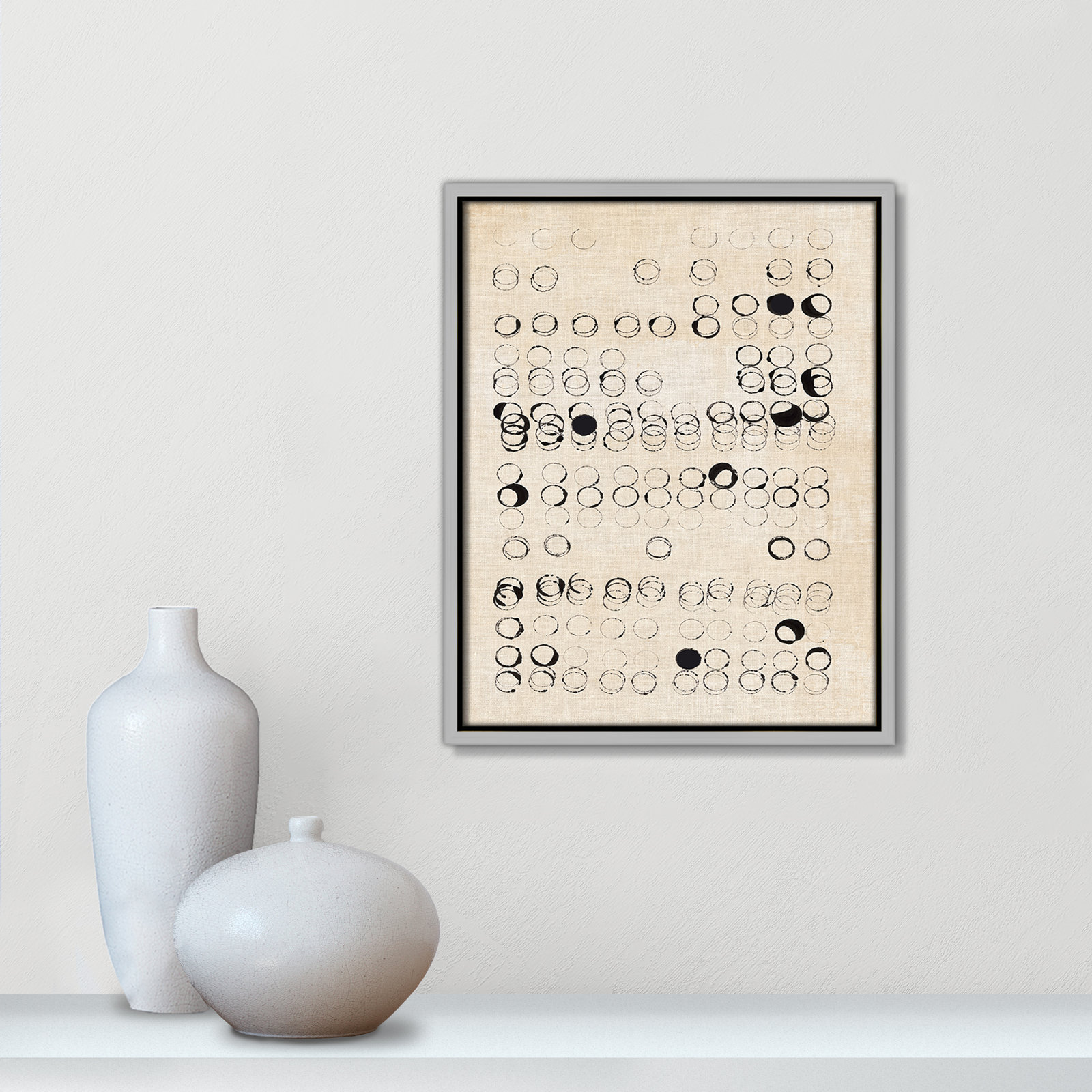 Dots and Dots Print by , Silver, 15.5" H x 12.5" W