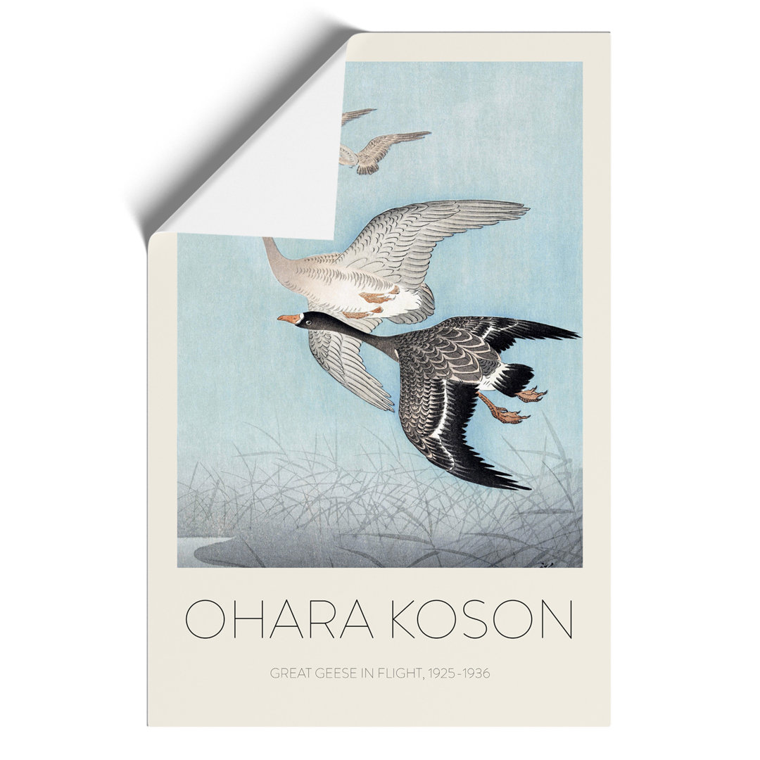 Great Geese in Flight Print by Ohara Koson - Frameless Print