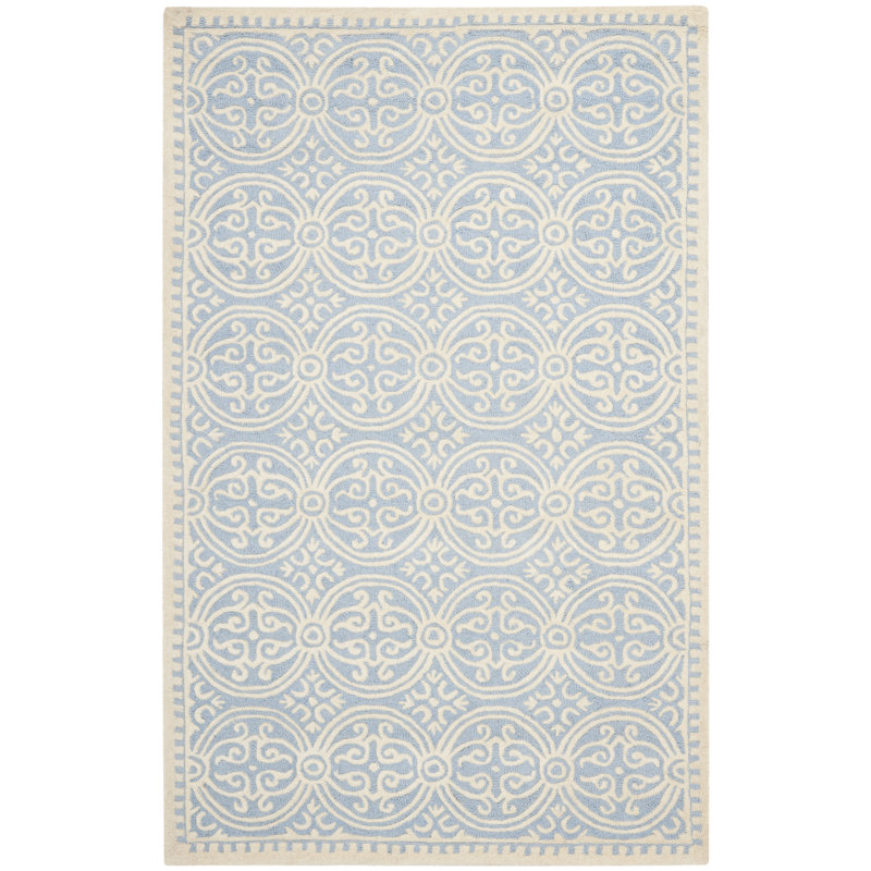 Tapis géométrique en laine touffeté à la main Sadik, Rectangle de 5 pi x 8 pi