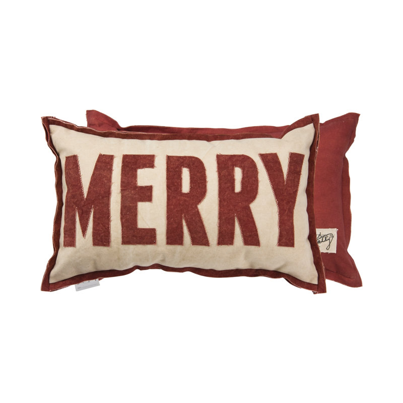 Coussin décoratif en coton Merry de Primitives par Kathy Holiday