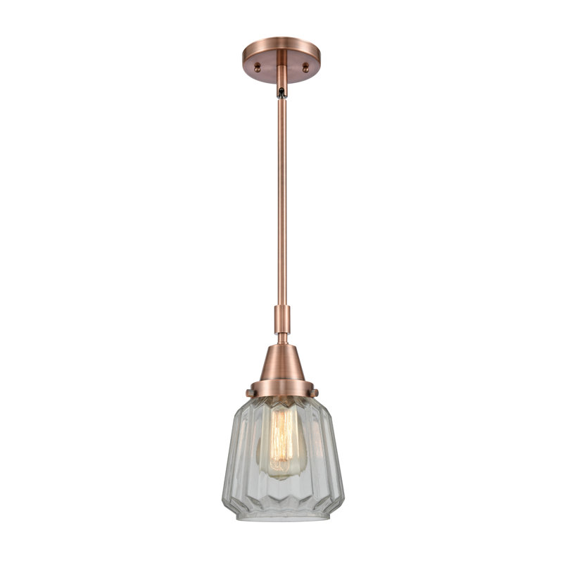 Caggiano 1 - Light Single Pendant, Clear, No Bulb Included, Antique Copper