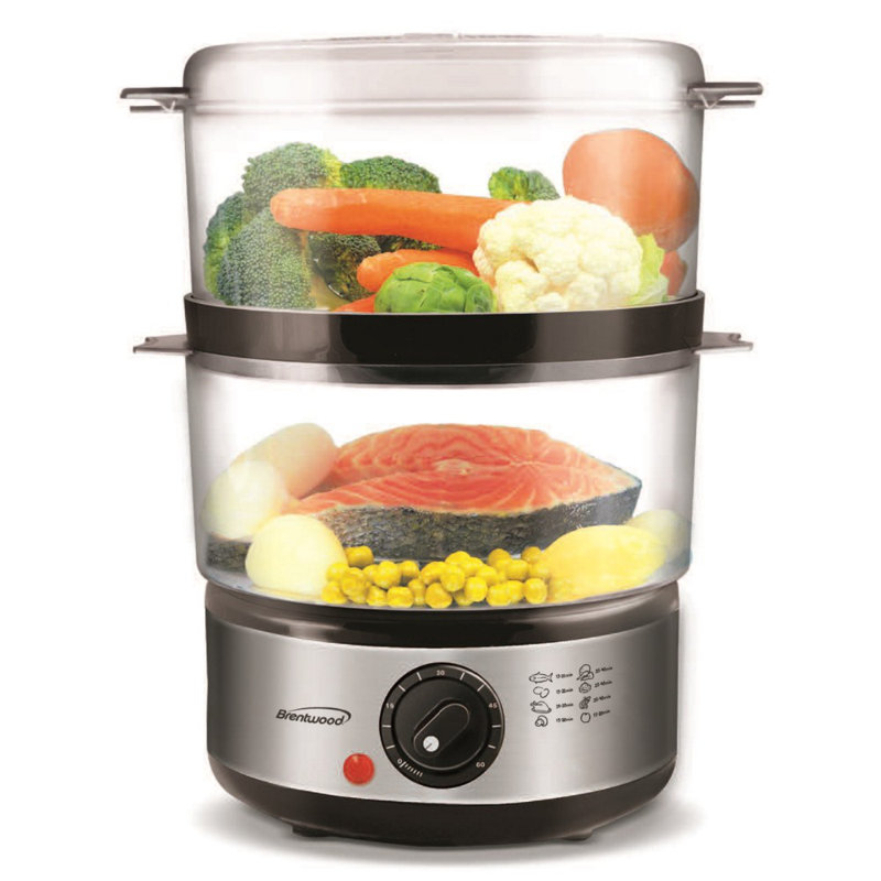 Brentwood 2-Tier 5 Quart Stainless Steel Food Steamer