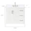 Meuble-lavabo de 36 po en bois massif avec assemblage US Power - blanc-443338121