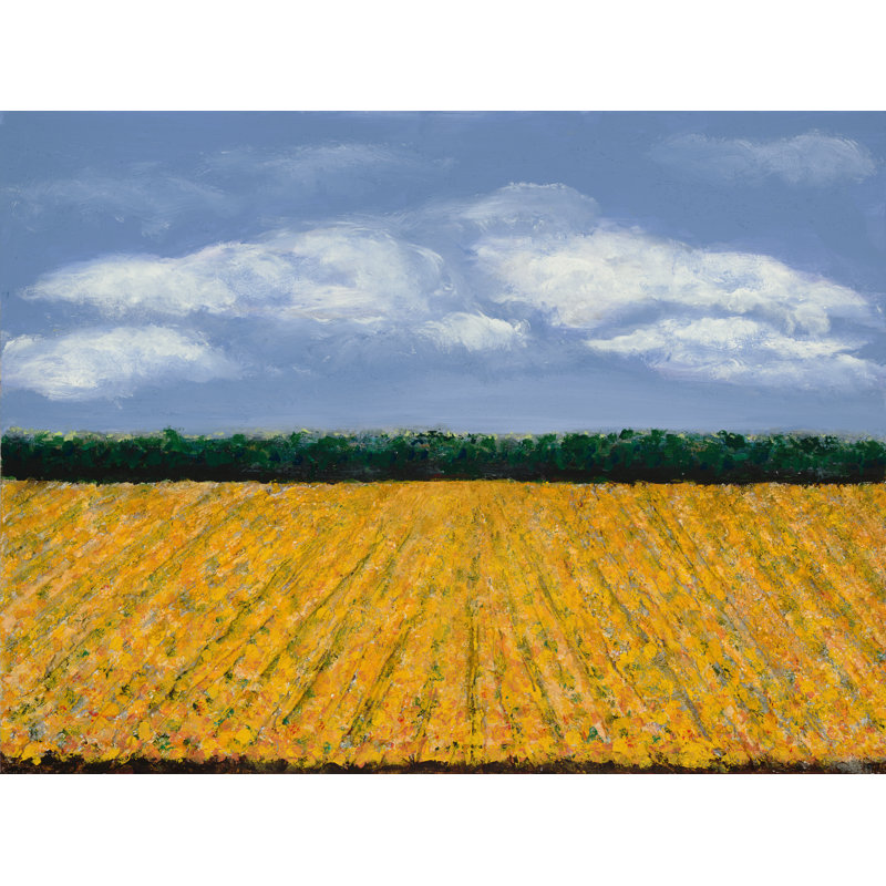 Yellow Fields Painting by Joyce Creiger, 34"H x 45"W