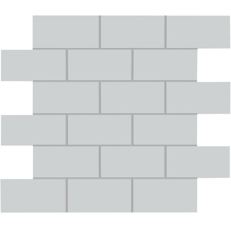 True Story 2'' W x 4'' L Porcelain Throughbody Tile Brick Mosaic Sheet, Light Gray