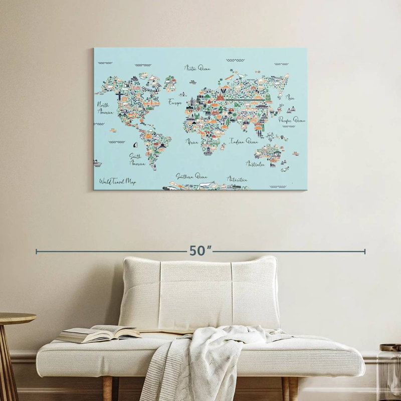 Carte du monde éducatif Keiri II, H 26 po x l 39 po