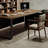 70.87" Dark-brown+Black L-Shaped Solid Wood+Iron Office Sets