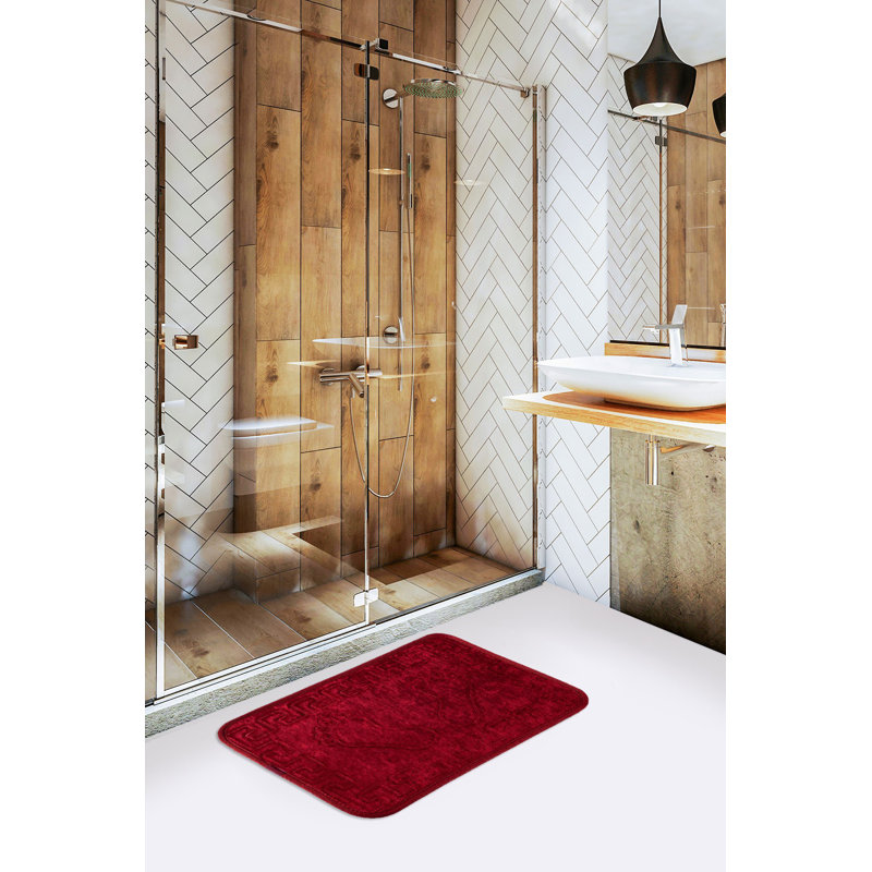 Alysee Non-Slip Bath Rug, Red