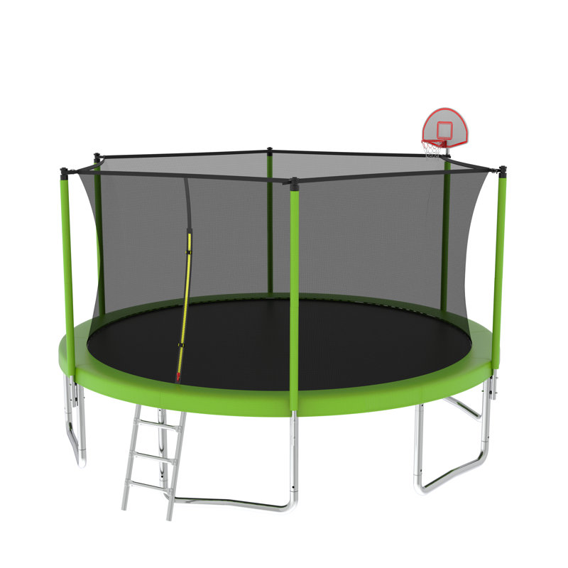 14 pi pour enfants avec filet de sécurité pour enclos extérieur pour grand trampoline, Vert