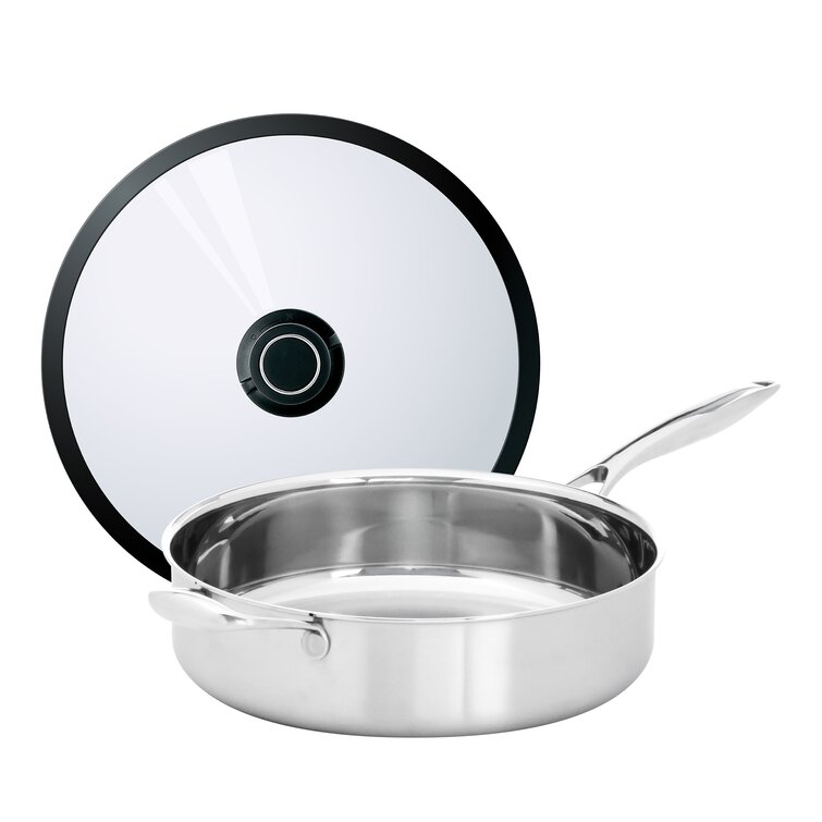 4.5 Quarts Non-Stick Stainless Steel Saute Pan with Lid