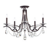 Vesca 5 Light 29in x 23in Semi-Flush Mount in Etruscan Gold with Clear Radiance Crystals