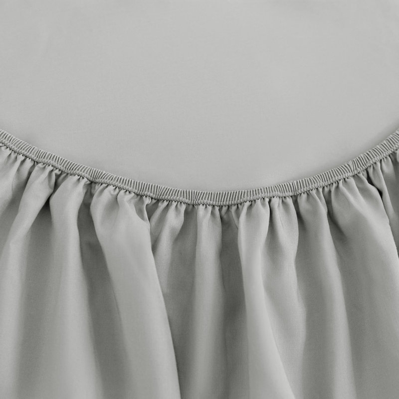 Ensemble de draps soyeux en rayonne de bambou rafraîchissant avec taie d'oreiller, Gris clair