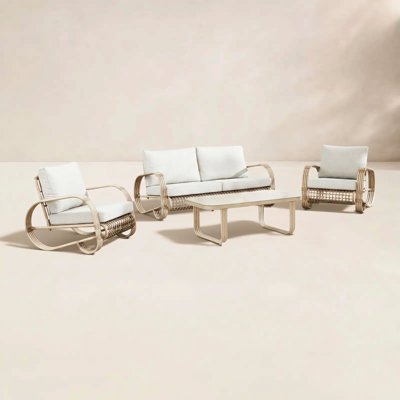Spy 4 Pieces Aluminum Conversation Set With Cushions