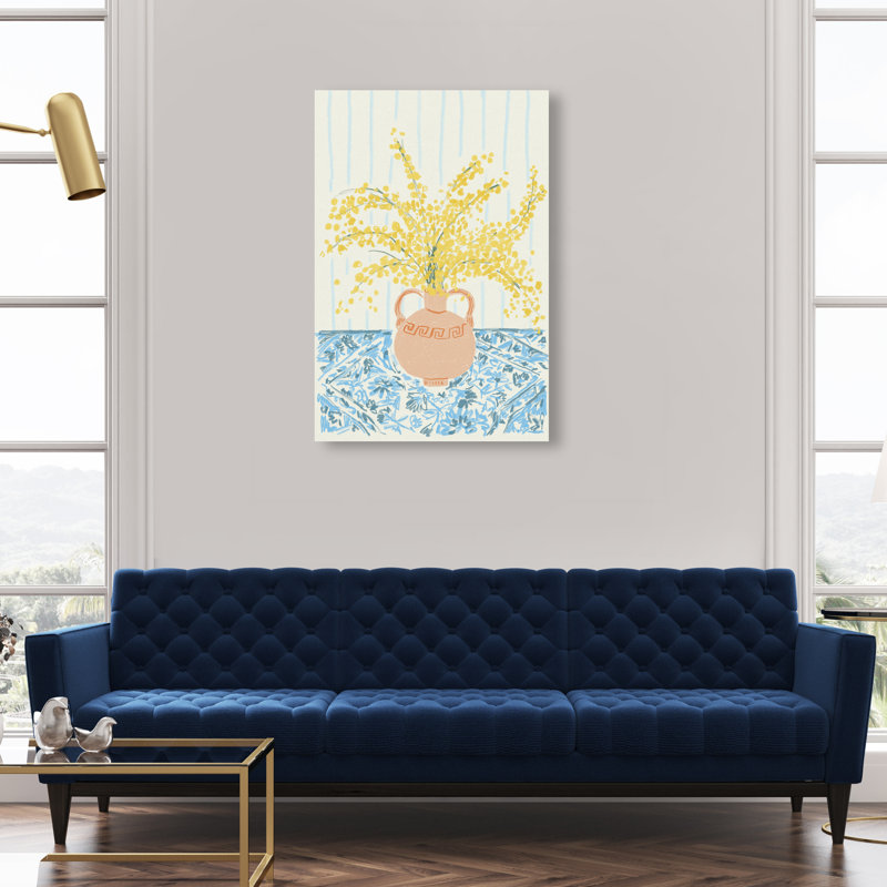 Sunny Flower Vase Print by Oliver Gal, 15"H x 10"W, Gallery Wrapped