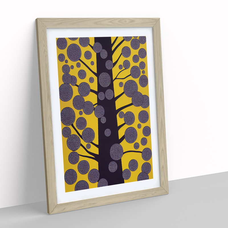 Bold Abstract Tree No.6 - Single Picture Frame Painting, 34cm H x 25cm W x 2cm D, Oak