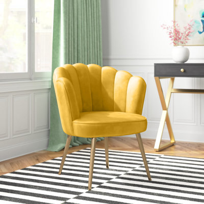 Fauteuil demi-tonneau en velours l 66,04 cm Floreal