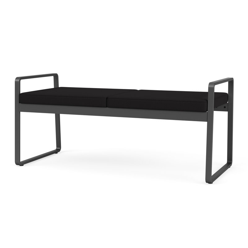 Banc en métal Gansett, Noir Visite Libre - tissu uni, Gris anthracite
