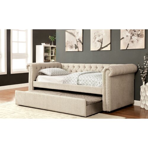 House of Hampton® Shoreham-by-Sea Upholstered Daybed with Trundle ...