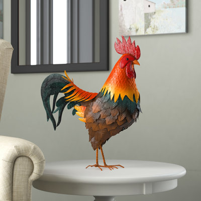 16.5 in. Metal Farmhouse Rooster Figurine