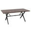 Table de salle à manger de style moderne rectangulaire en bois massif avec trou pour parasol 68,1 po