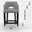 Upholstered Counter Stool with Solid Wood Frame