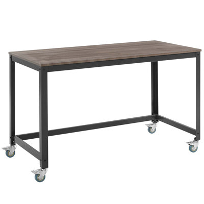 Solid Wood Steel Computer Desk