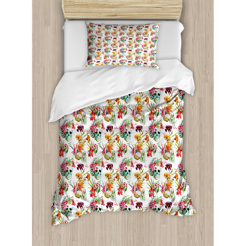 Coastal Floral Duvet Cover, Twin Duvet Cover + 1 Sham