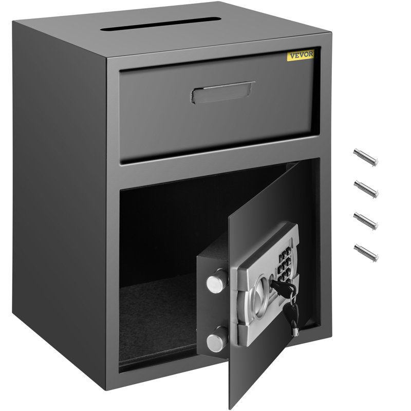 Black Carbon Steel Digital Depository Safe with Deposit Slot