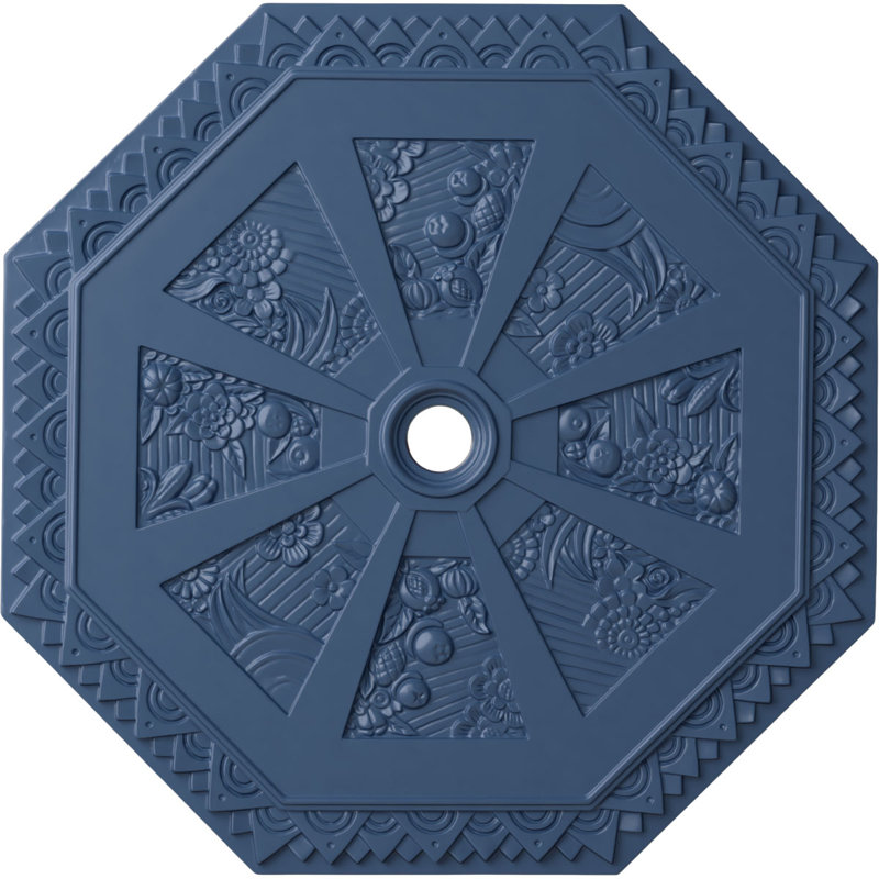 Endurathane Spring Octagonal Ceiling Medallion, 29 1/8"OD x 2 1/4"ID x 1 1/8"P (Fits Canopies up to 3"), Hand-Painted Americana Finish