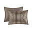 Ensembles de literie en jacquard luxueux, polyester durable, brun élégant et doré pour la décoration intérieure