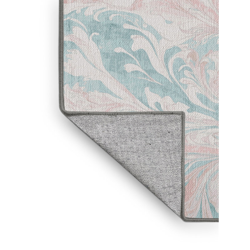 Machine Washable Gray Area Rug, Square 5'