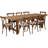 Aylar Rustic Folding Farm Table Set with Cross Back Chairs and Cushions-15992614-88932466