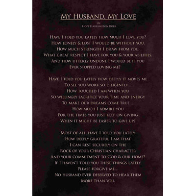" My Husband Hope House Poem "
