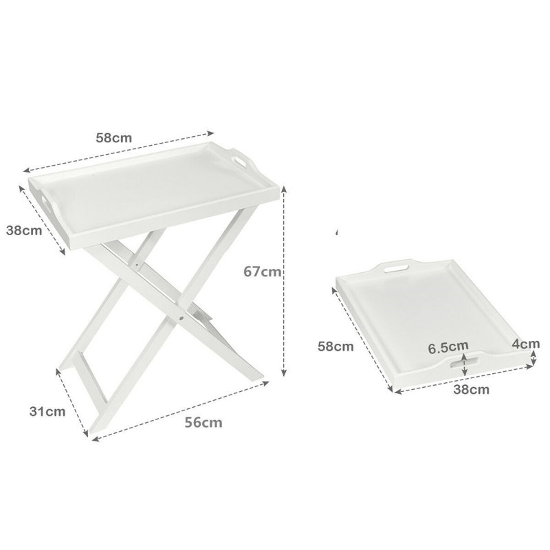 Linslade Tray Top Cross Legs End Table