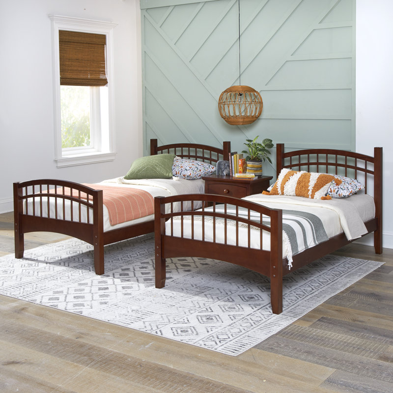 Sandisfield Kids Twin Over Twin Bunk Bed, Coffee