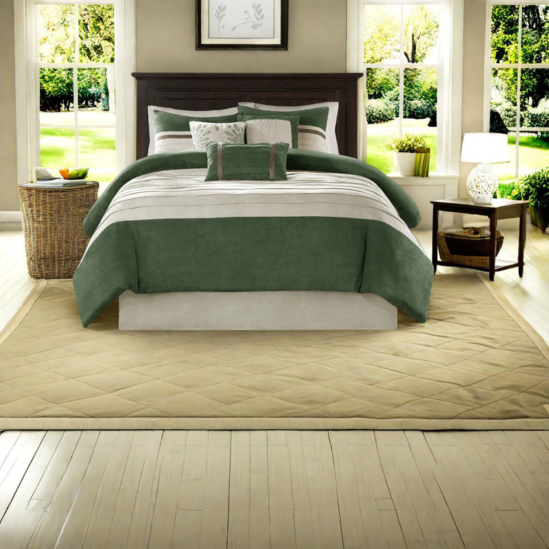 Ensembles de literie confortables en grand suède, vert, style moderne