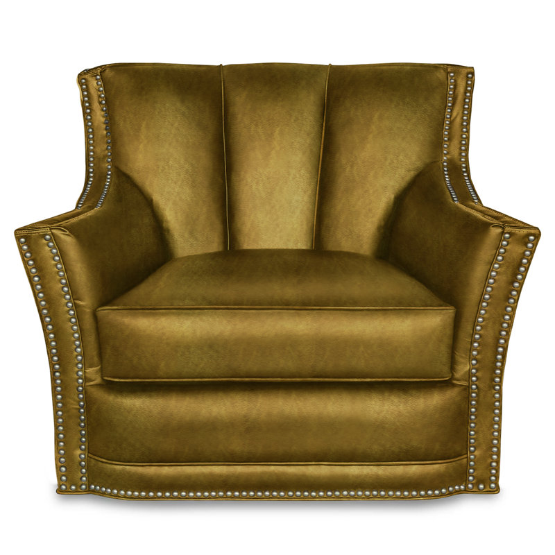 Sophia Leather Swivel Club Chair, No, Espresso, Mustang (Maestro Artisano)