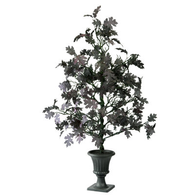 48" Halloween Potted Oak Tree